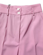 Dolce & Gabbana Pink High Waisted Polyester Trouser Pants