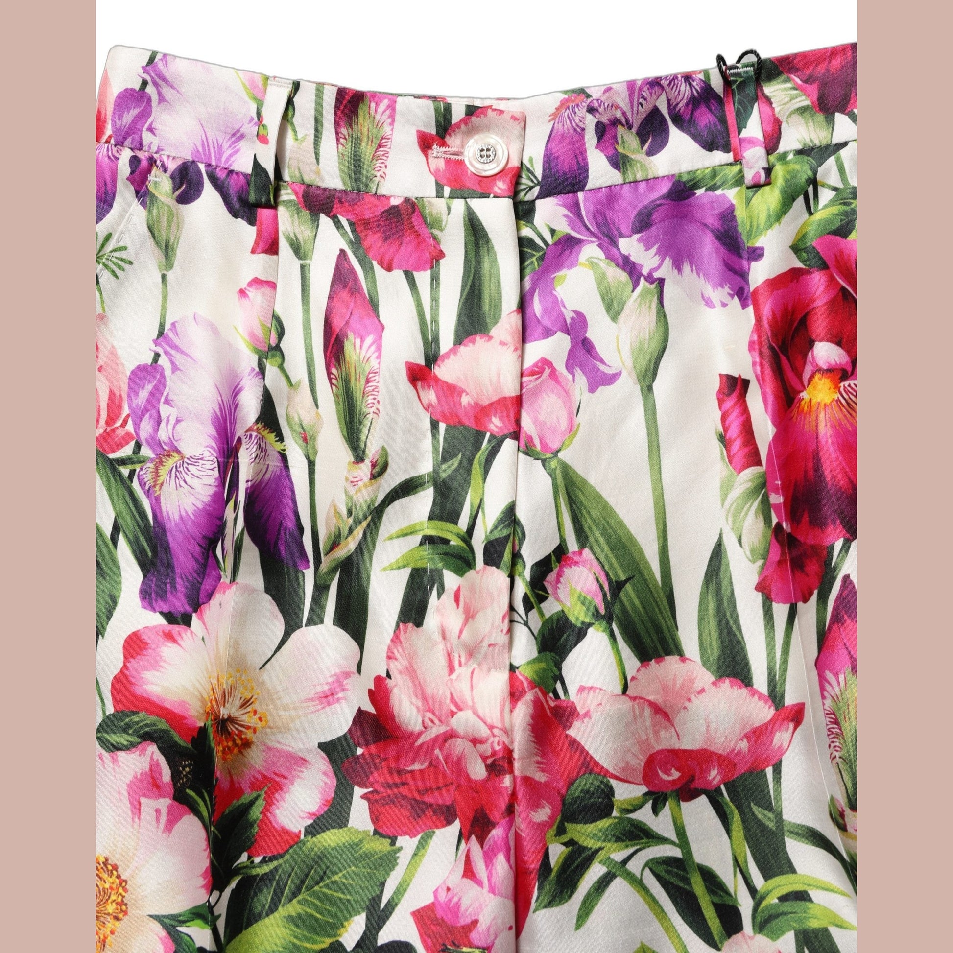 Dolce & Gabbana Multicolor Floral Print Tapered Trouser Pants