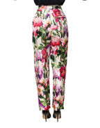 Dolce & Gabbana Multicolor Floral Print Tapered Trouser Pants