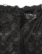 Dolce & Gabbana Black Floral Lace High Waist KneeLength Skirt
