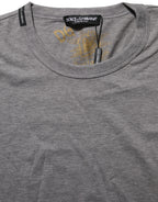 Dolce & Gabbana Grey Cotton Short Sleeves Crew Neck T-shirt