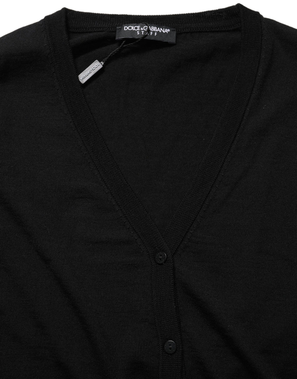 Dolce & Gabbana Black Wool Knit Button Cardigan Sweater - Eljoys Fashion 