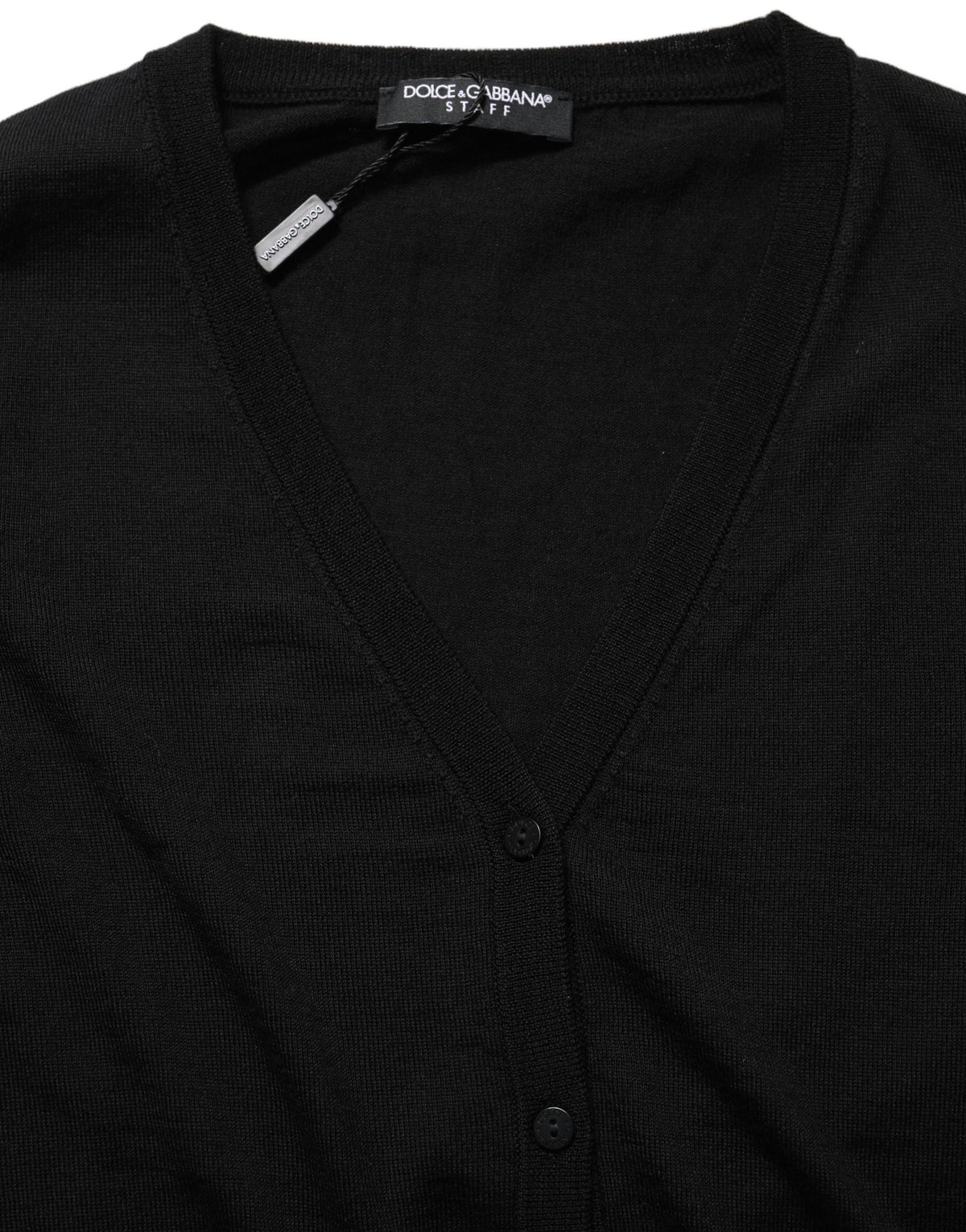 Dolce & Gabbana Black Wool Knit Button Cardigan Sweater - Eljoys Fashion 