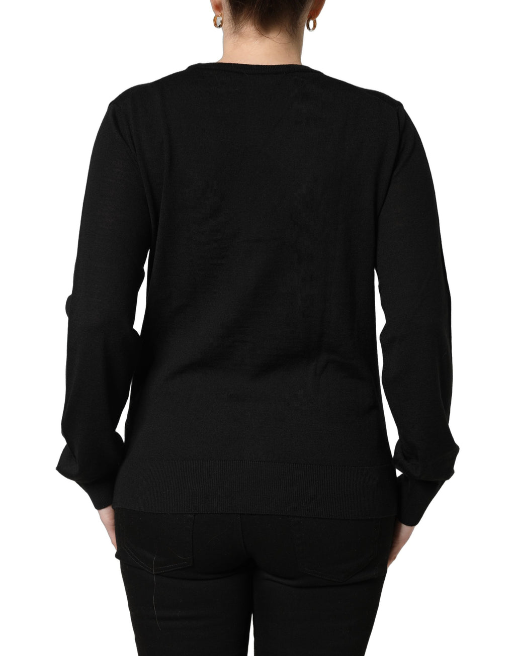 Dolce & Gabbana Black Wool Knit Button Cardigan Sweater - Eljoys Fashion 
