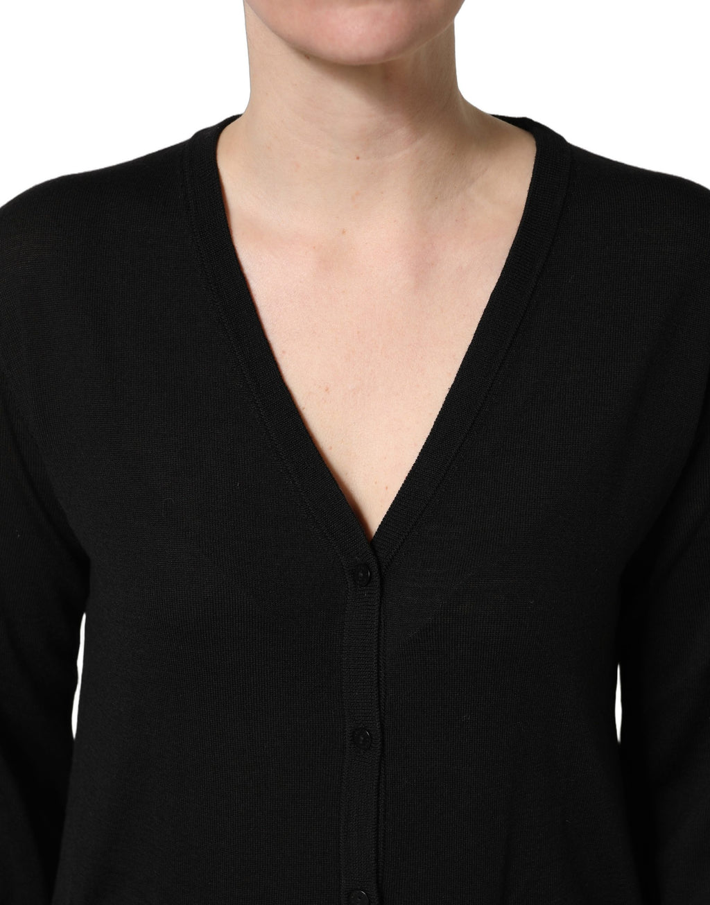 Dolce & Gabbana Black Wool Knit Button Cardigan Sweater - Eljoys Fashion 