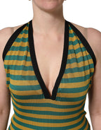 Dolce & Gabbana Multicolor Stripes Wool Knit Halter Tank Top