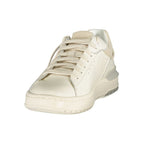 Clarks white leather men's sneaker with cushioned sole and lace-up design, ideal for casual and everyday wear.