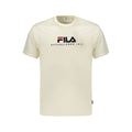 Beige cotton men's T-shirt by Fila, featuring a classic fit and crew neck design, shown on a plain background.
