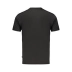 Black Fila men's cotton T-shirt with short sleeves, round neckline, and Fila logo on the chest.