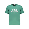Green cotton Fila men's T-shirt with short sleeves and crew neckline, casual style and comfortable fit.