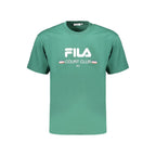 Green cotton Fila men's T-shirt with short sleeves and crew neckline, casual style and comfortable fit.
