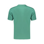 Green cotton men's T-shirt by Fila, with a classic fit and crew neckline, displayed on a plain background.