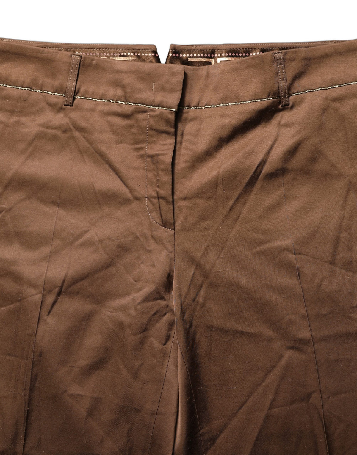 Cavalli Class Brown High Waist Flared Trouser Pants - Eljoys Fashion 