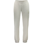 Fila gray cotton men's trousers laid flat showing front view with belt loops and classic straight-leg fit.