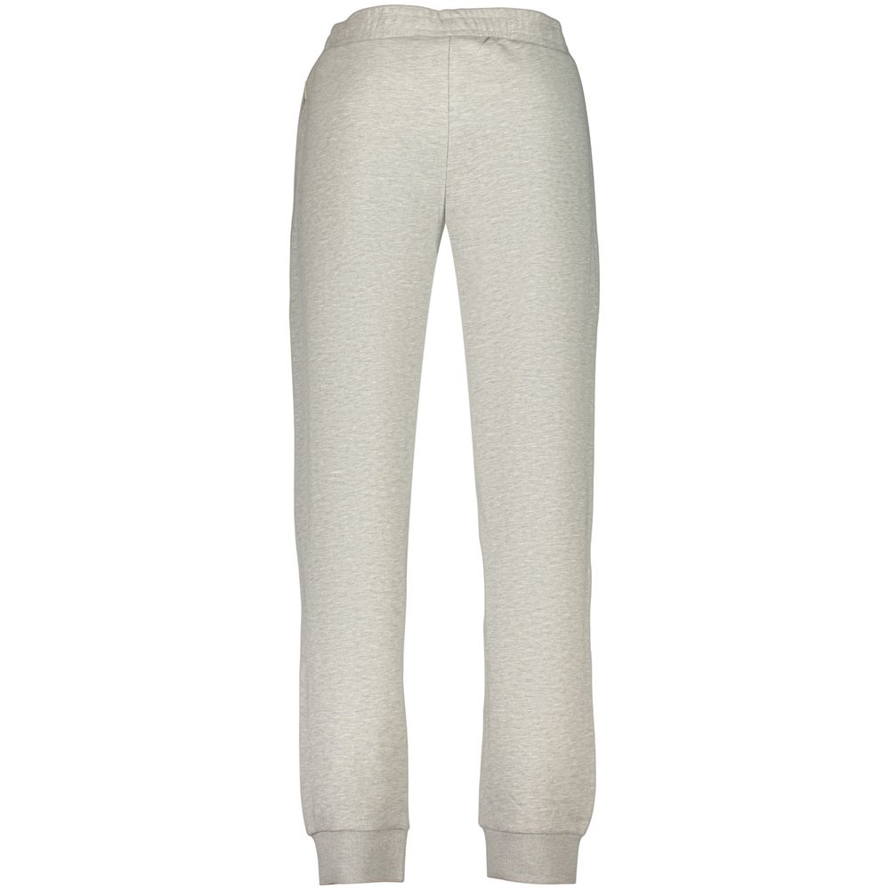 Fila gray cotton men's trousers laid flat, showing the relaxed fit and classic design, perfect for casual or athletic wear.