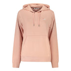 Pink Fila women's cotton hoodie with a relaxed fit and drawstring hood, casual and comfortable for everyday wear.