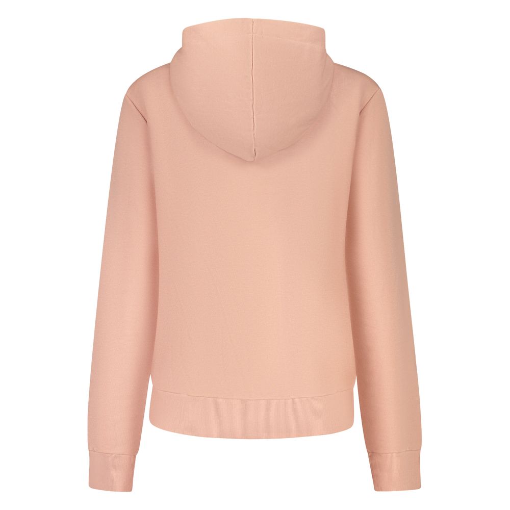 Pink Fila women's cotton hoodie with a relaxed fit, featuring the brand logo on the front and long sleeves.