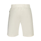 White Fila men's cotton pants with a relaxed fit, featuring an elastic waistband and classic design, suitable for casual wear.