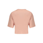 Pink Fila women's cotton T-shirt with short sleeves and crew neck, casual and comfortable for everyday wear.
