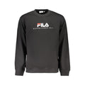 Black Fila men's cotton sweatshirt with a crew neck and logo detail, casual fit, shown on a plain background.