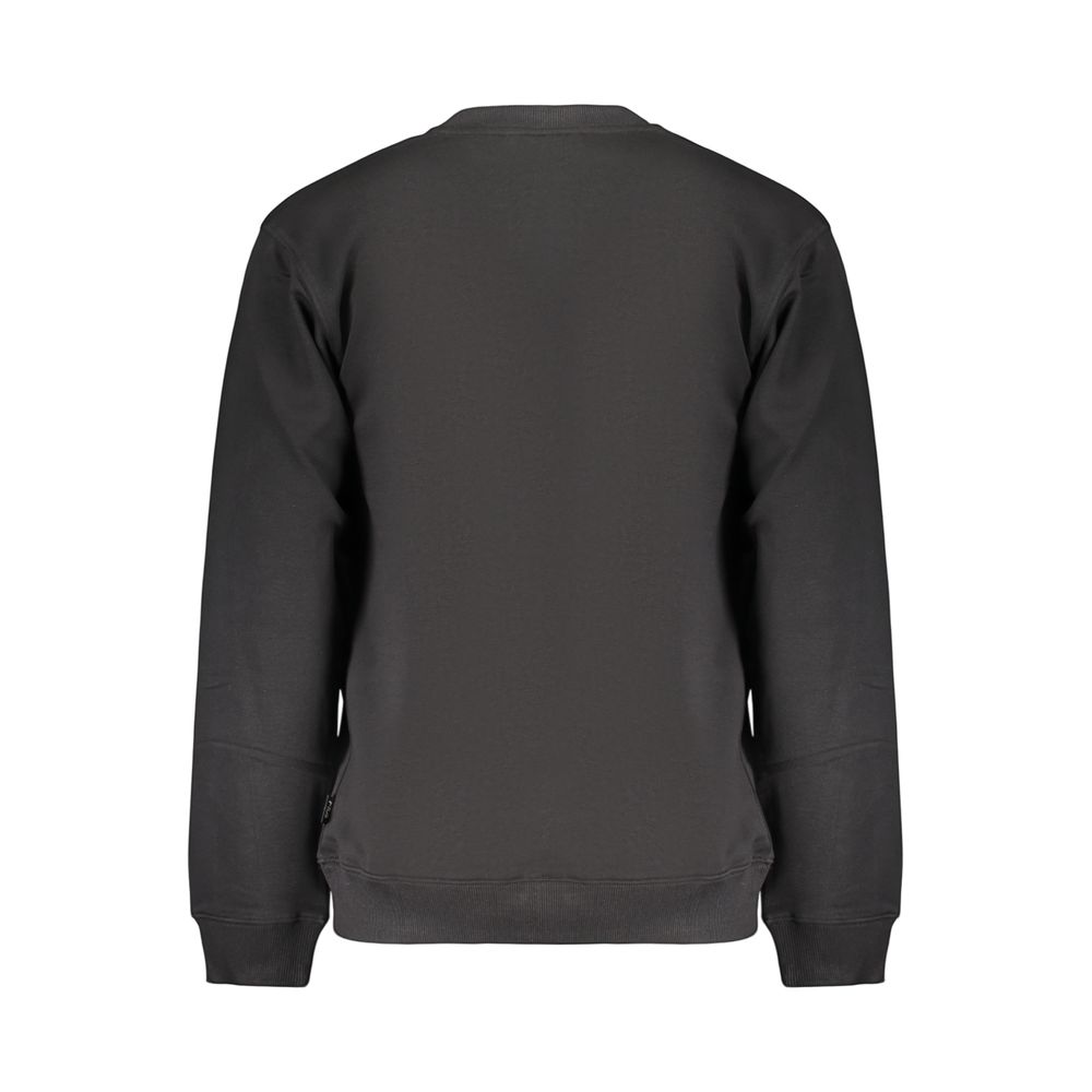 Black Fila men's cotton sweatshirt with crew neck and long sleeves, stylish and comfortable casual wear.