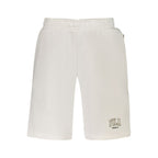 White cotton men's pants by Fila featuring a relaxed fit and classic design, displayed on a plain background.