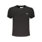 Fila Nero cotton women's T-shirt with a classic crew neck and short sleeves, displayed flat on a white background.