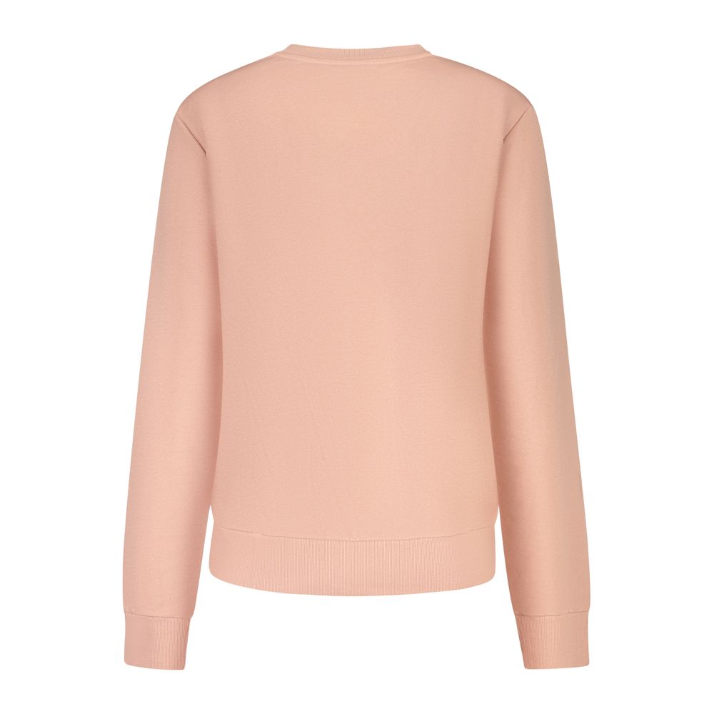 Pink Fila women's cotton sweatshirt with a relaxed fit, featuring the Fila logo on the chest and ribbed cuffs and hem.