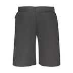 Black cotton men's pants by Fila, featuring a relaxed fit with a comfortable waistband and classic style, suitable for casual wear.