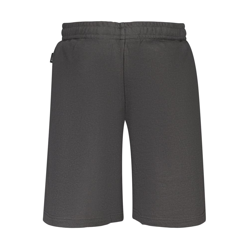 Black cotton men's pants by Fila, featuring a relaxed fit with a comfortable waistband and classic style, suitable for casual wear.