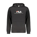 Black Fila men's cotton sweatshirt with crew neck and long sleeves, casual athletic style.