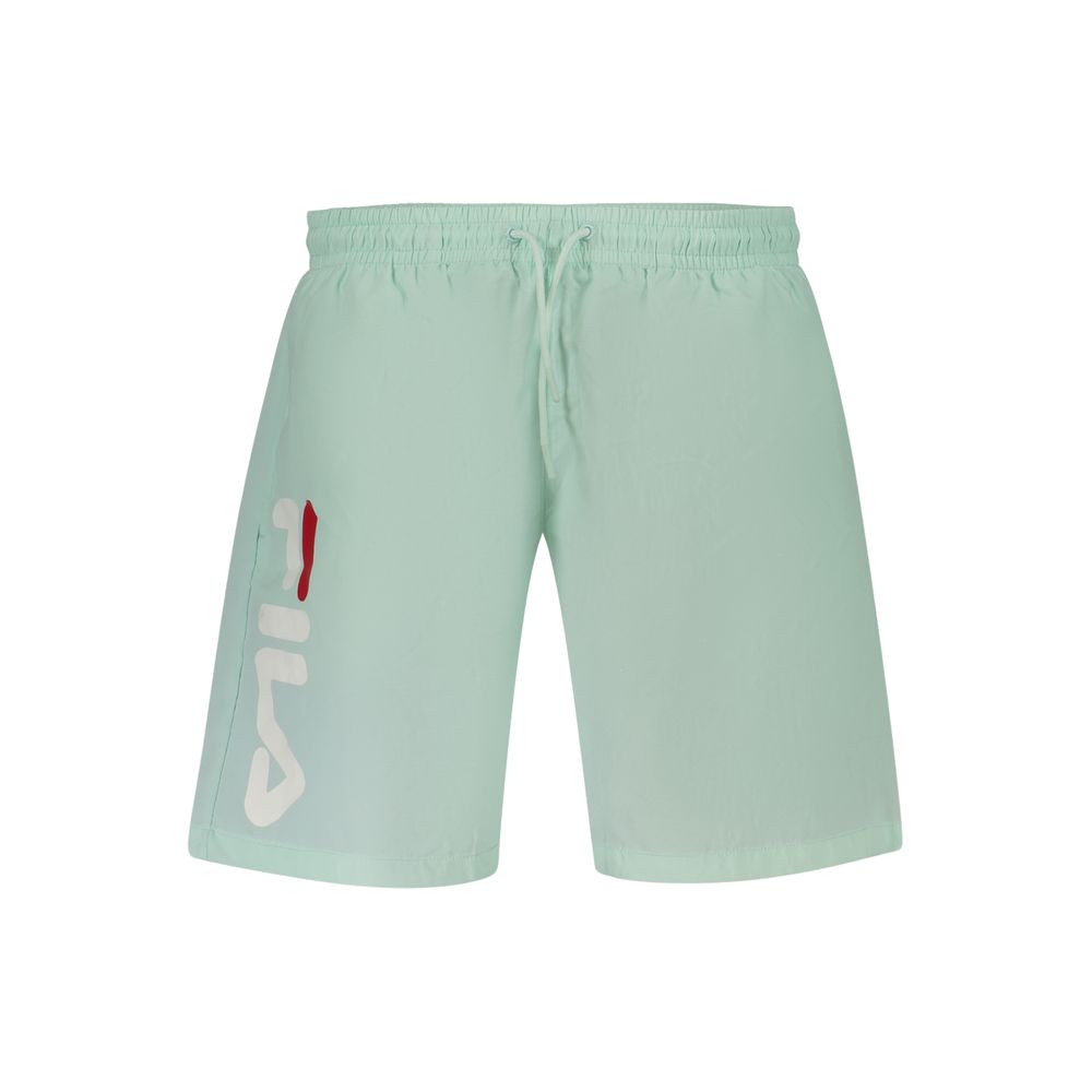 Fila Verde polyester men's swimwear featuring a fitted design and vibrant green color, suitable for swimming and beach activities.