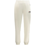White cotton men's trousers by Fila, featuring a classic fit and tailored design, shown on a plain background.