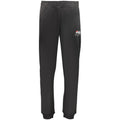 Black cotton men's trousers by Fila, featuring a slim fit design and classic style, shown on a plain background.