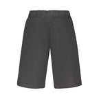 Black cotton men's pants from Fila, featuring a comfortable fit with a classic design and subtle brand logo on the waistband.