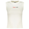 White cotton women's tank top by Tommy Hilfiger, sleeveless design with a classic fit and logo detail.