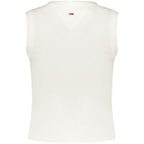White cotton women's tank top by Tommy Hilfiger, sleeveless design with a scoop neckline and brand logo detail.