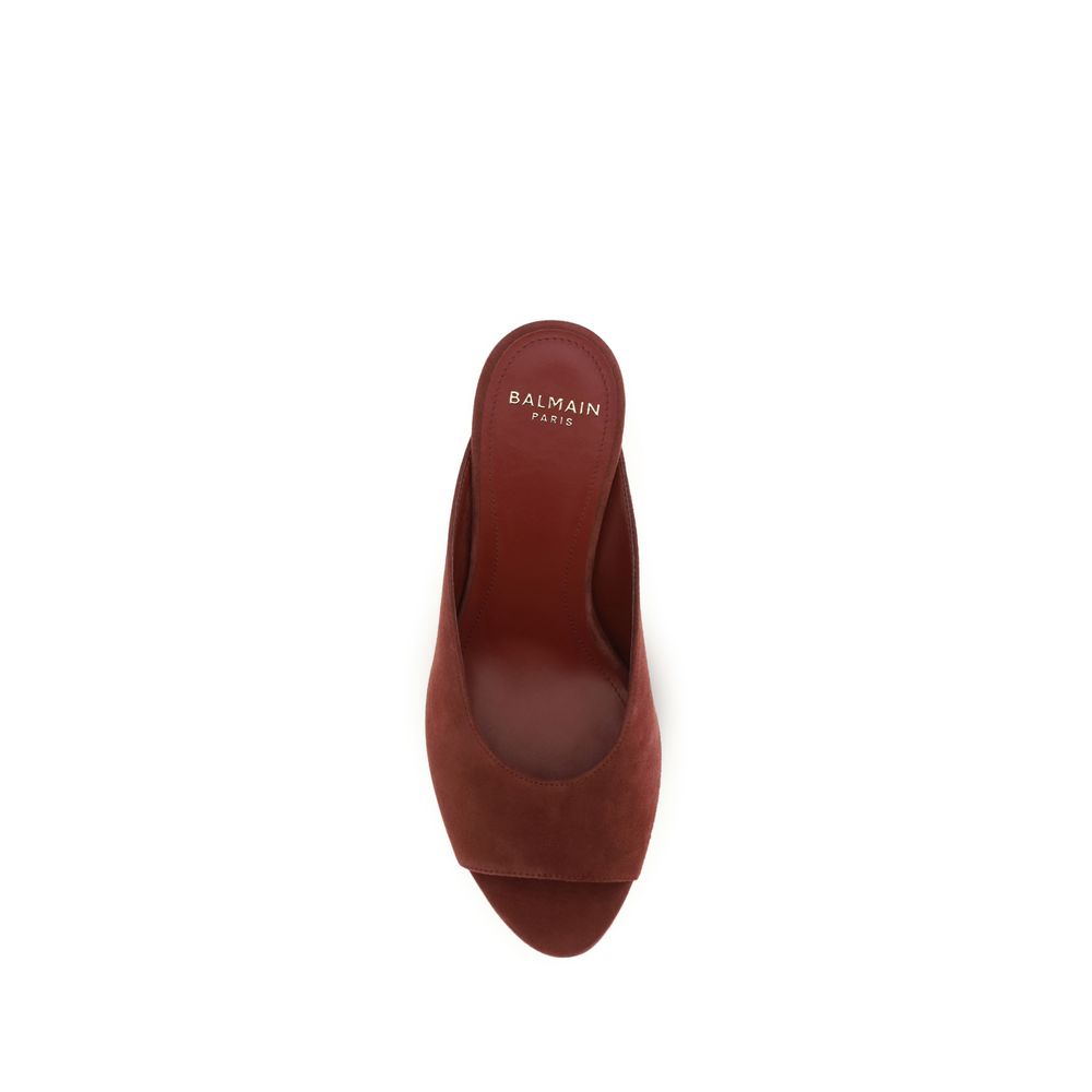 Balmain Bordeaux Goatskin Mules Balmain