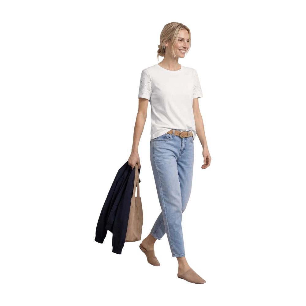 Street One Cream Cotton T-Shirt Street One