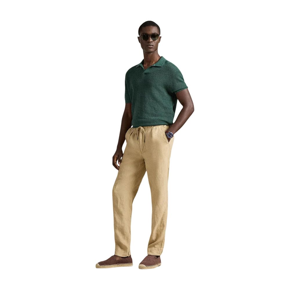 Lyle & Scott Beige Linen Casual Pants Lyle & Scott