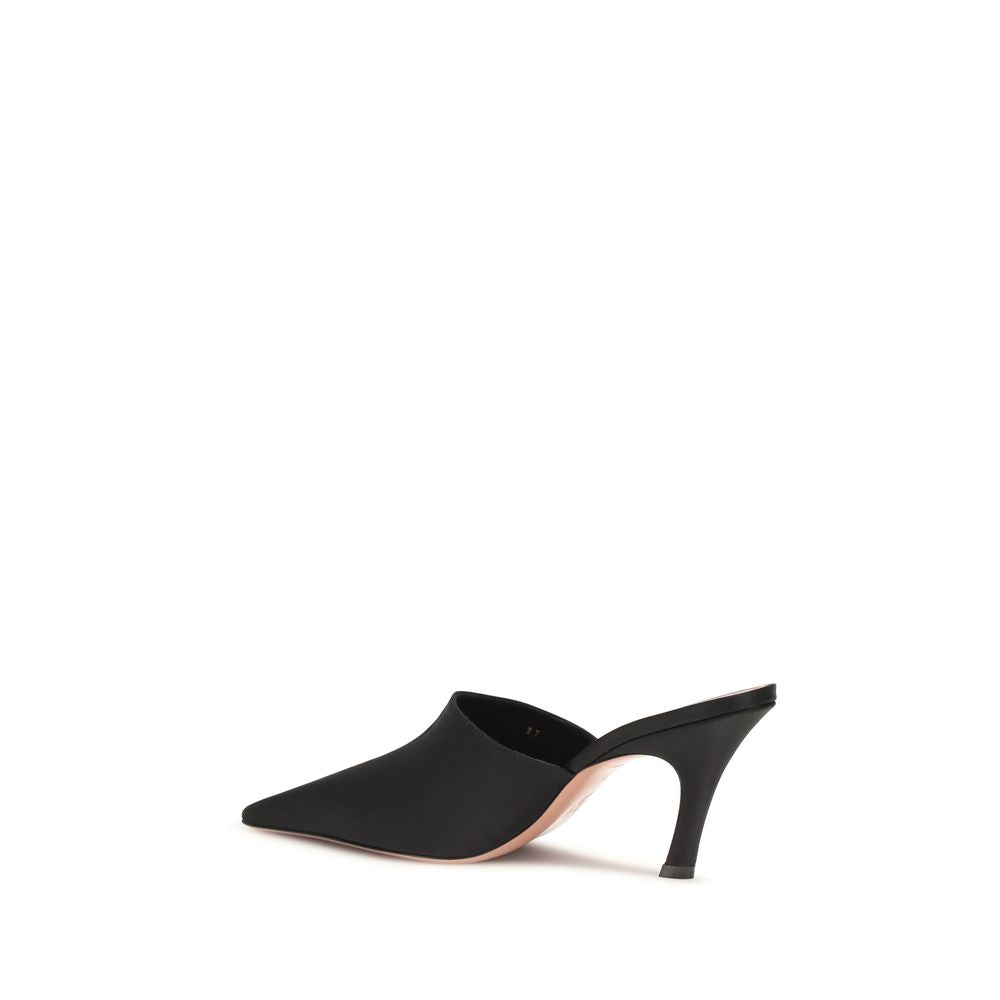 Amina Muaddi Black Silk Sandals Amina Muaddi