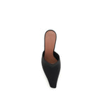 Amina Muaddi Black Silk Sandals