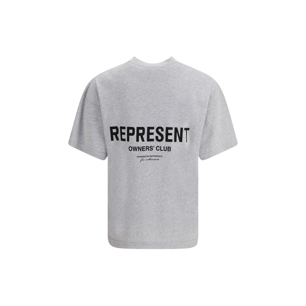 Represent Gray Cotton T-Shirt with round neckline and short sleeves, showcasing a casual and comfortable fit.