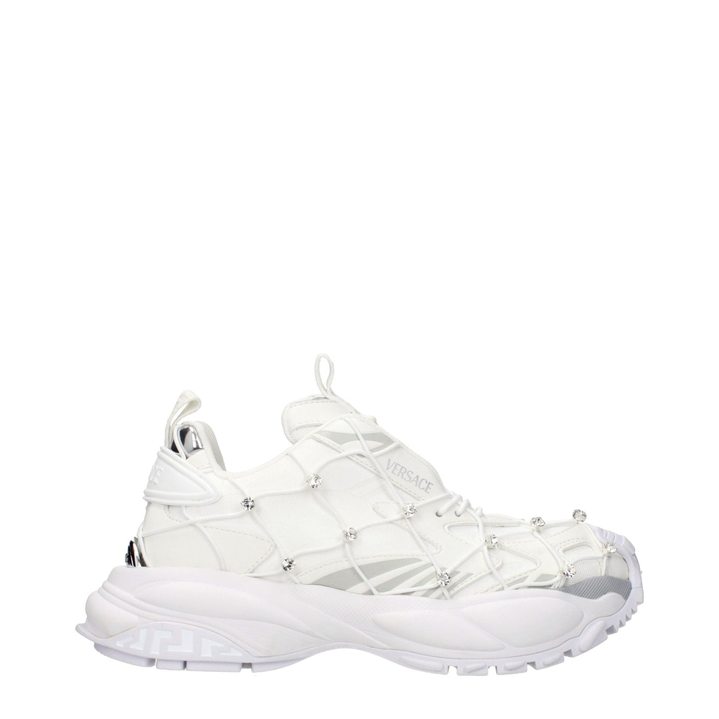 Versace White Fabric Sneakers Versace