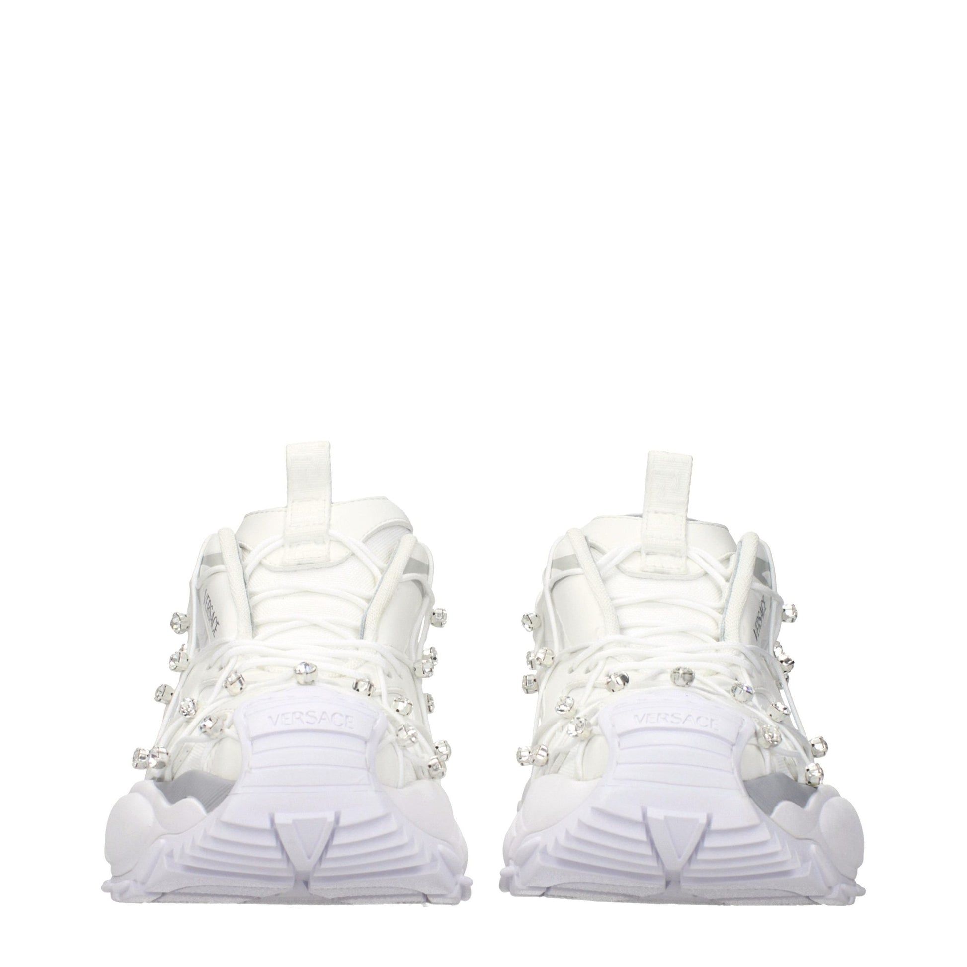 Versace White Fabric Sneakers Versace