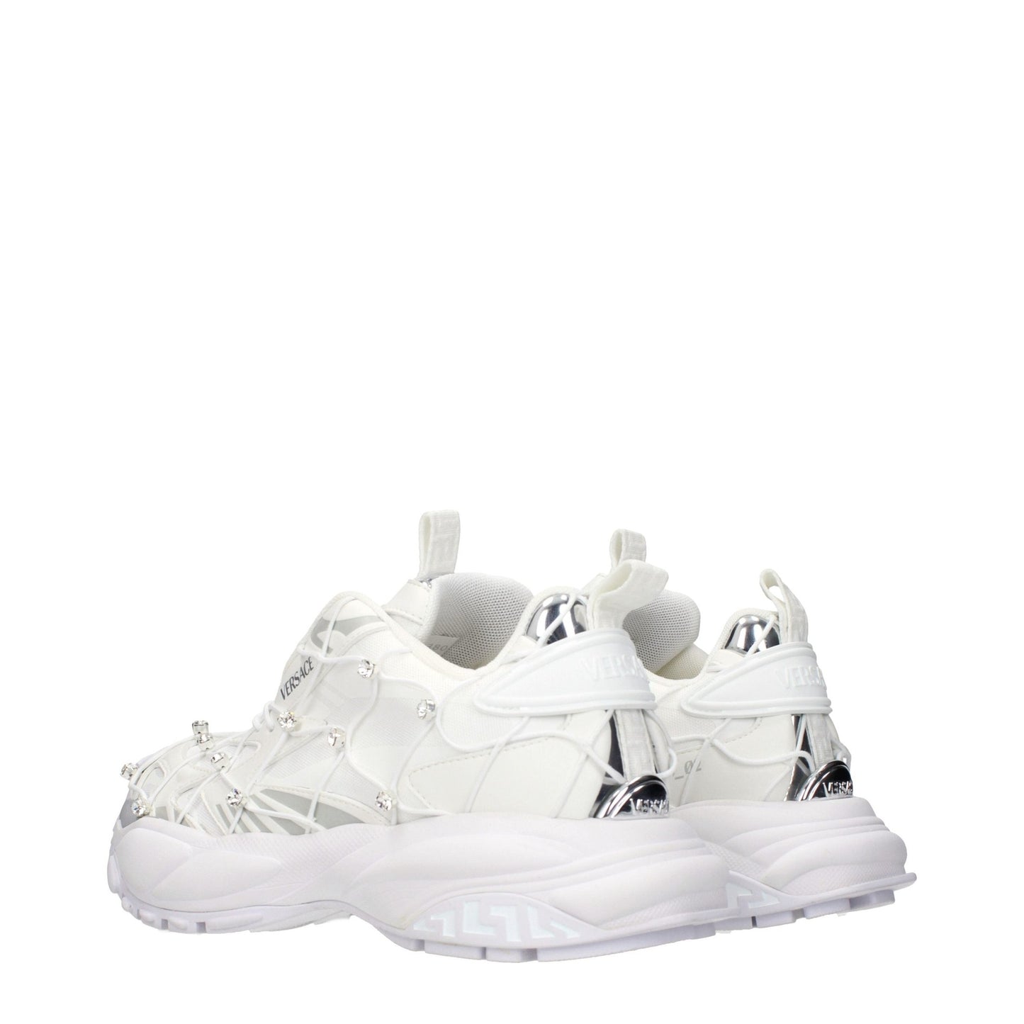 Versace White Fabric Sneakers Versace