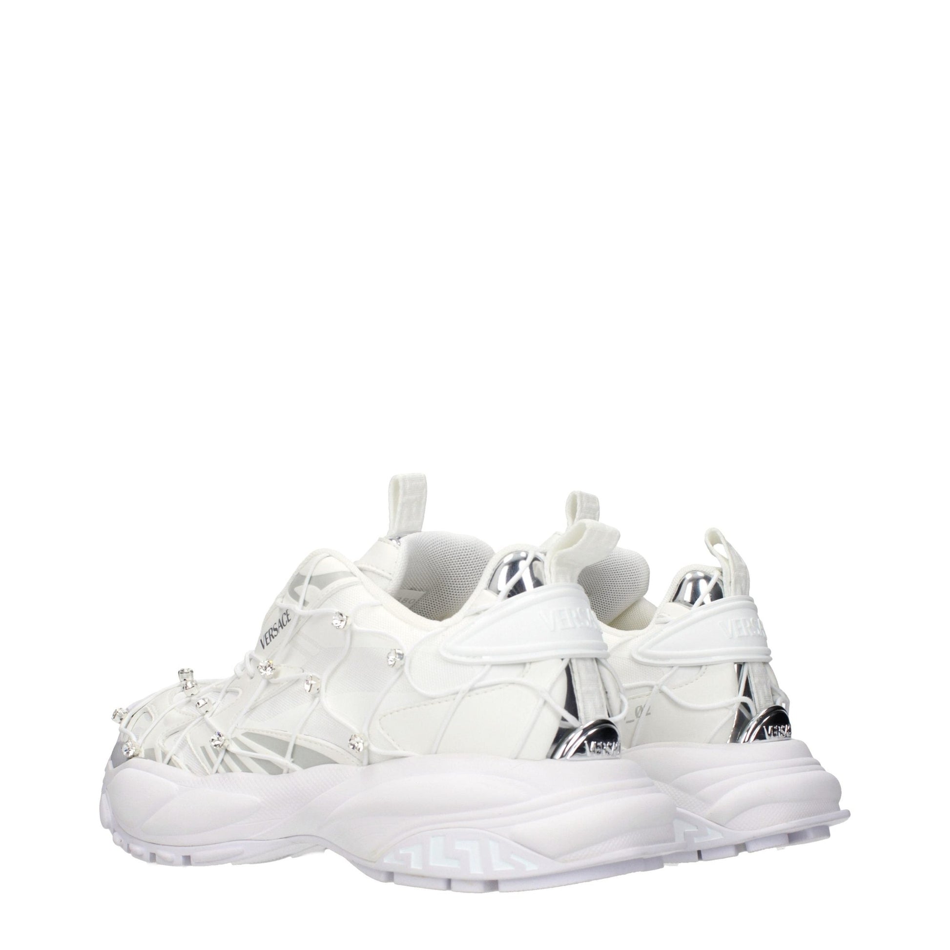 Versace White Fabric Sneakers Versace