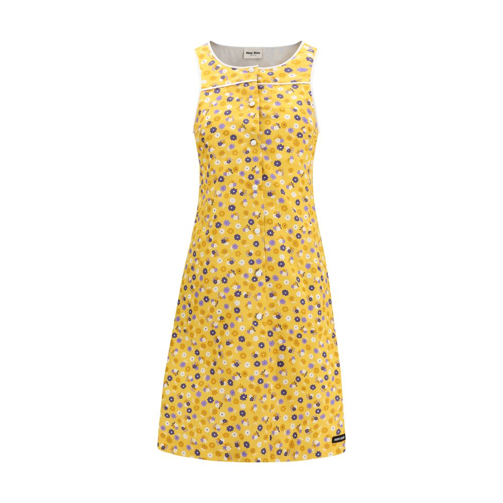 Miu Miu Bicolor Cotton Casual Dress Miu Miu