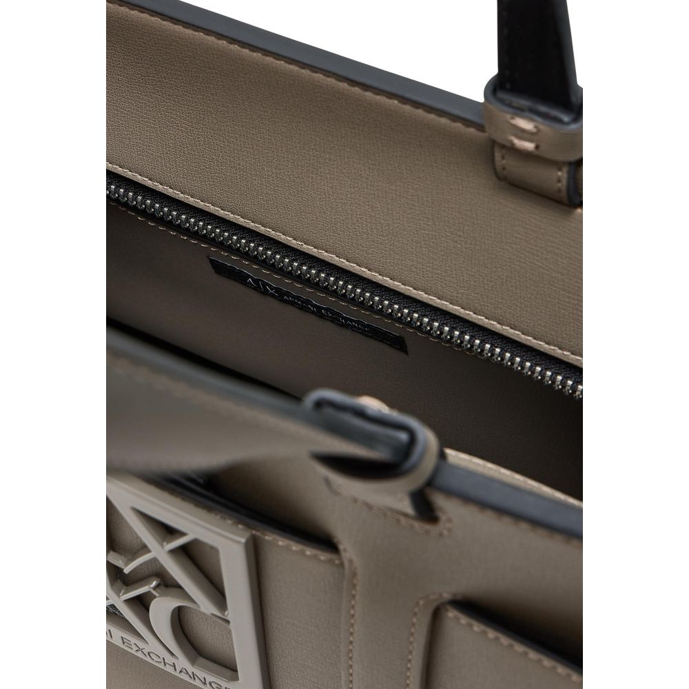 Armani Exchange Beige Artificial Leather Handbag Armani Exchange