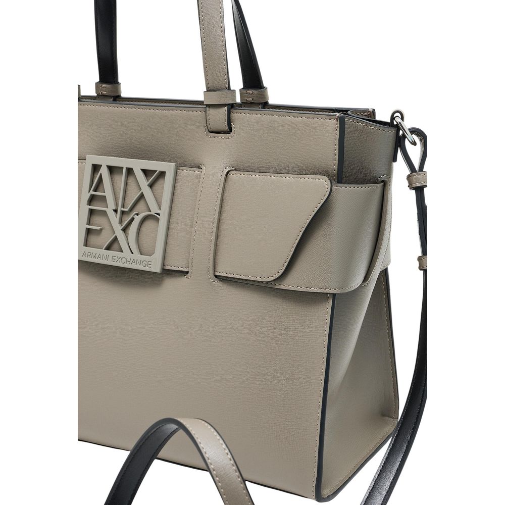 Armani Exchange Beige Artificial Leather Handbag Armani Exchange